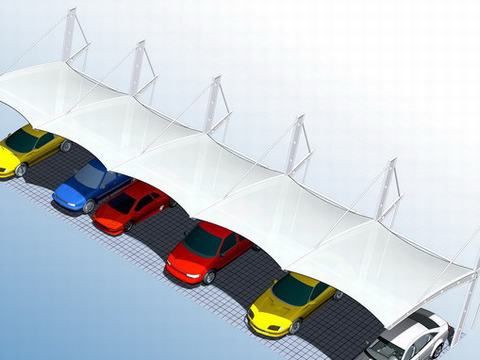 索膜結(jié)構停車棚效果圖 